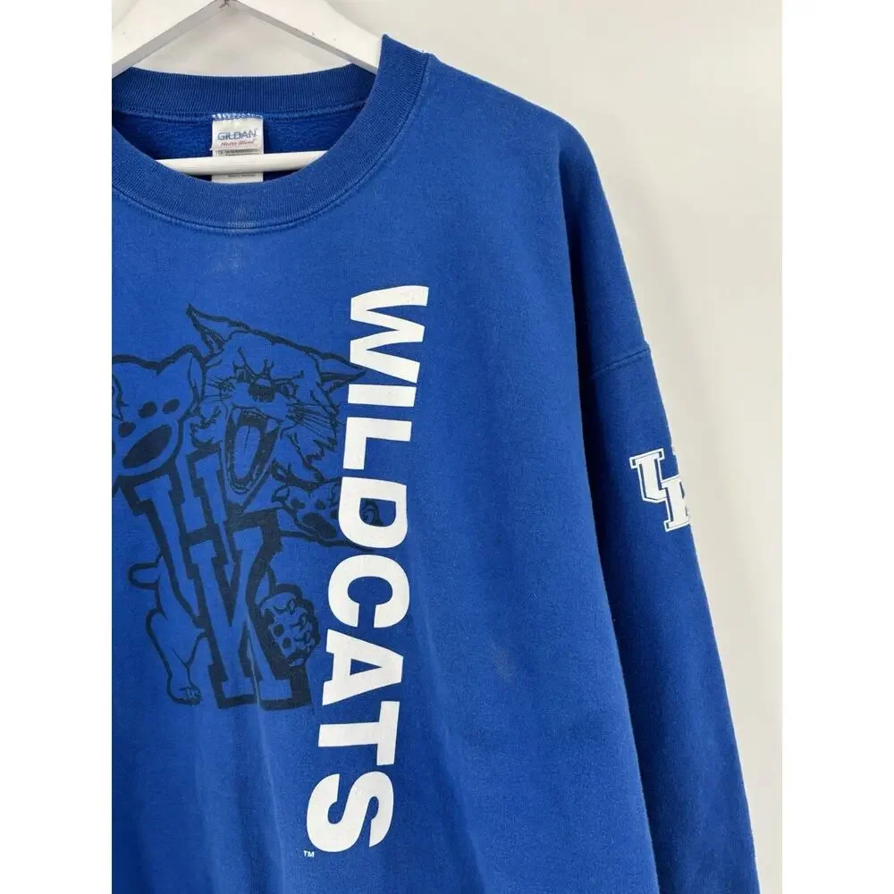 Vintage UK Kentucky Wildcats Sweatshirt Mens XL Blue Pullover Graphic Cotton